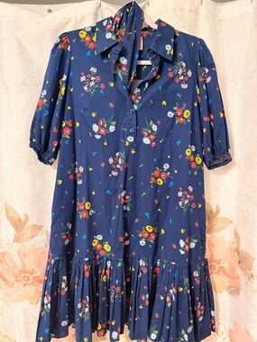 Kate Spade ♠️ Navy Floral Short-Sleeve Dress